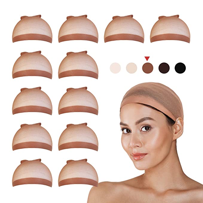 12 PCS! STUDIO LIMITED Perfect Fit Ultra Thin & Expandable Stocking Wig Cap, Each pack contains 2 wig caps (6 pack, Natural Beige) Find Your New Look Today!