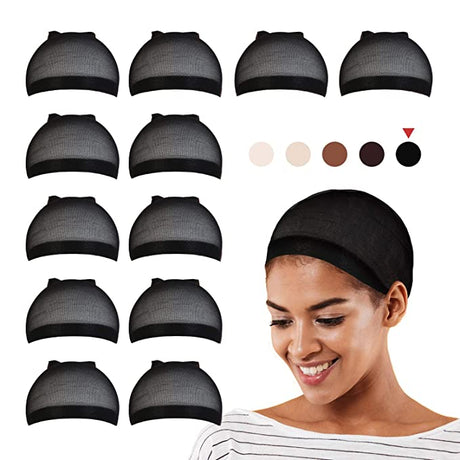 12 PCS! STUDIO LIMITED Perfect Fit Ultra Thin & Expandable Stocking Wig Cap, Each pack contains 2 wig caps (6 pack, Natural Beige) Find Your New Look Today!