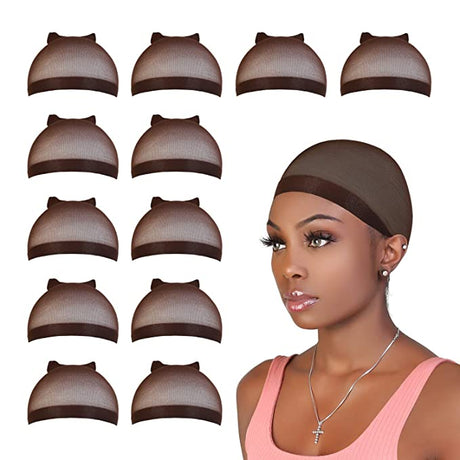 12 PCS! STUDIO LIMITED Perfect Fit Ultra Thin & Expandable Stocking Wig Cap, Each pack contains 2 wig caps (6 pack, Natural Beige) Find Your New Look Today!