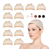 12 PCS! STUDIO LIMITED Perfect Fit Ultra Thin & Expandable Stocking Wig Cap, Each pack contains 2 wig caps (6 pack, Natural Beige) Find Your New Look Today!