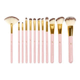 12pcs Makeup Brush with Pink Studded Elegance Square Organizer Holder Find Your New Look Today!