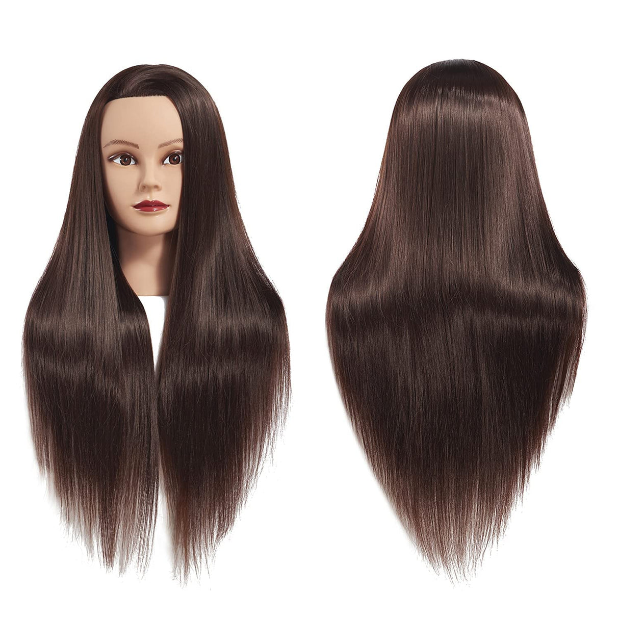 FABA 100% Real Hair Mannequin Head with Hair Doll Head for Hair Styling  20-22