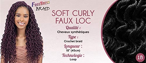 2X SOFT CURLY FAUX LOC 18" (4-Pack, 1) - FreeTress Synthetic Crochet Braid