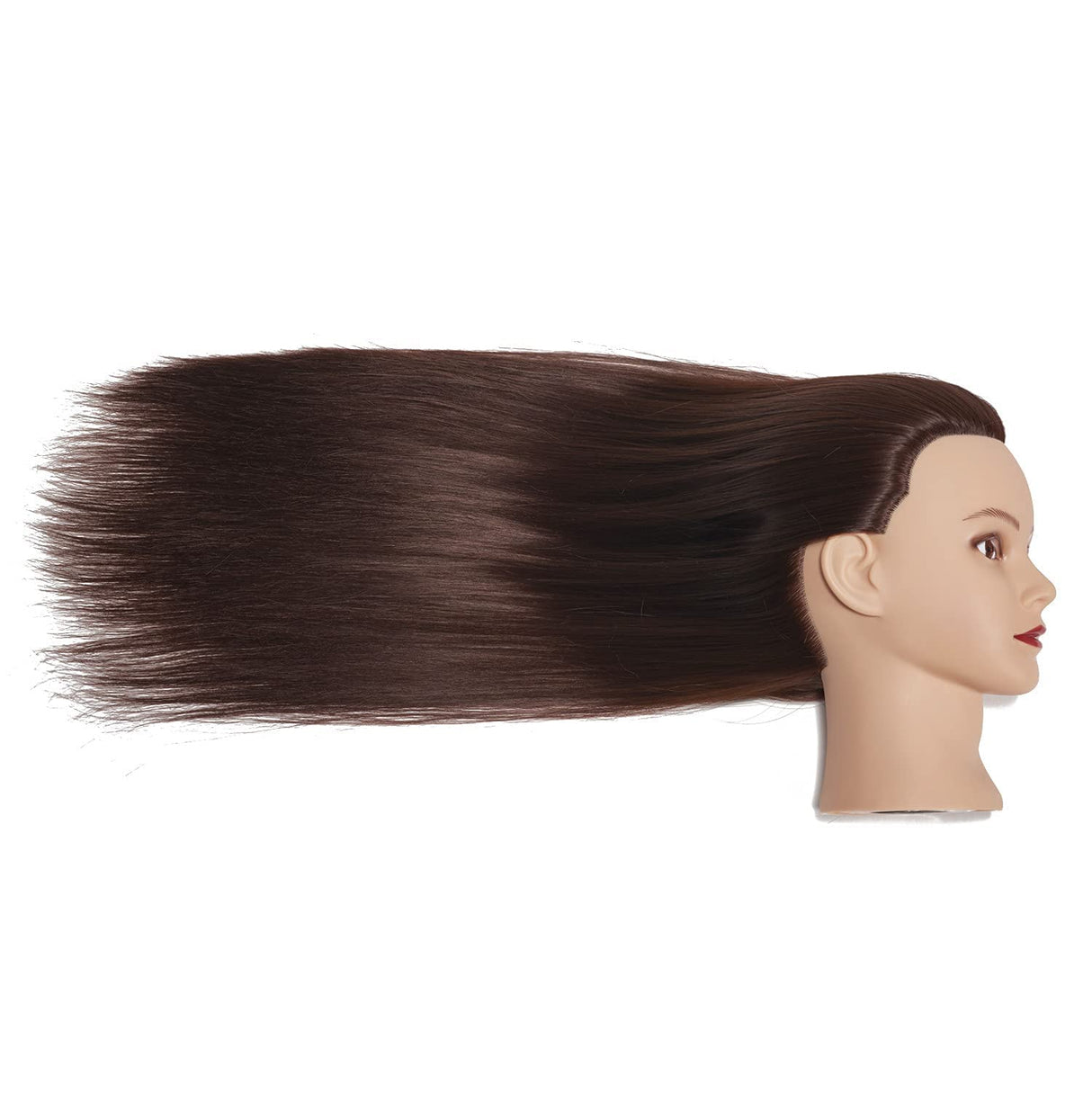 Training Head 26"-28" Mannequin Head Hair Styling Manikin Cosmetology Doll Head Synthetic Fiber Hair Hairdressing Training Model Free Clamp (1711D0420)