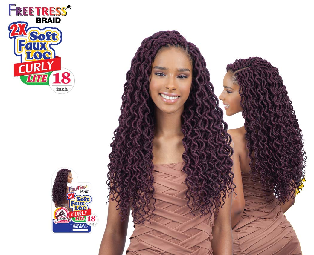 2X SOFT CURLY FAUX LOC 18" (4-Pack, 1) - FreeTress Synthetic Crochet Braid