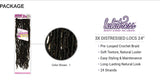 Sensationnel Crochet Braids Lulutress 3X Pre-Looped Distressed Locs 24" (5-PACK, SM1B/30)