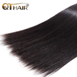 QTHAIR 12A Straight Human Hair(16" 16" 16",300g) Natural Color 100% Unprocessed Human Hair Extensions Indian Virgin Human Hair Weaves Indian Straight Hair