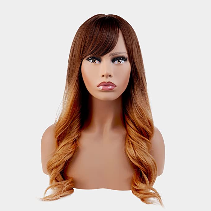 STUDIO LIMITED 16" Realistic Mannequin Head with Shoulders Upper Body Female Manikin Head Bust Makeup&Eyelashes Display for Wigs, Hats, Scarves, jewerly