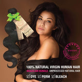 2-PACK DEALS! Aliba Unprocessed Brazilian Virgin Remy Human Hair Weave Natural Body (14", NATURAL BLACK)