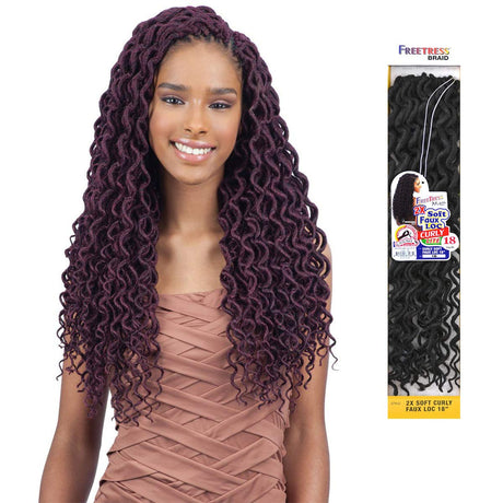 2X SOFT CURLY FAUX LOC 18" (4-Pack, 1) - FreeTress Synthetic Crochet Braid