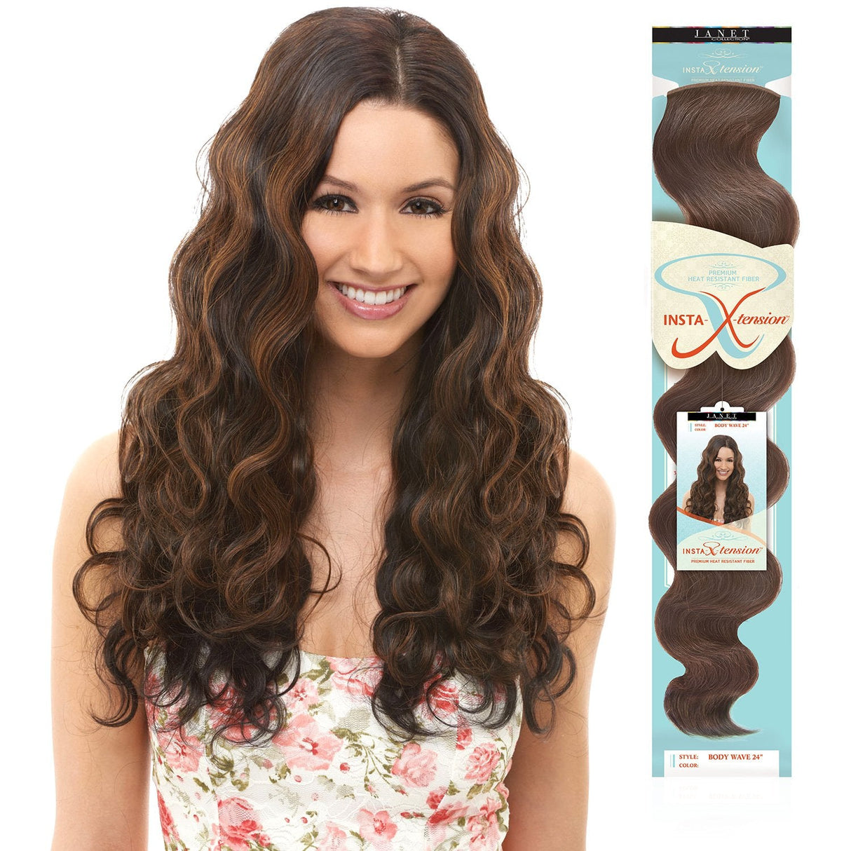 JANET COLLECTION SYNTHETIC HALO HAIR EXTENSIONS INSTA X-TENSION JOY CURL 24"