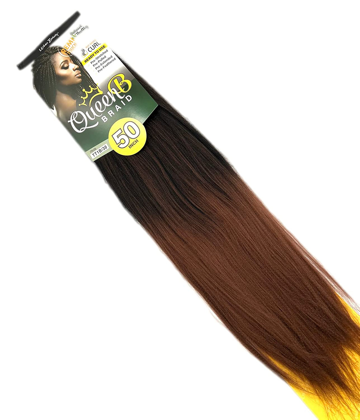 Queen B Braiding Hair Pre Stretched 50" Color TTIB/30 (6 packs)