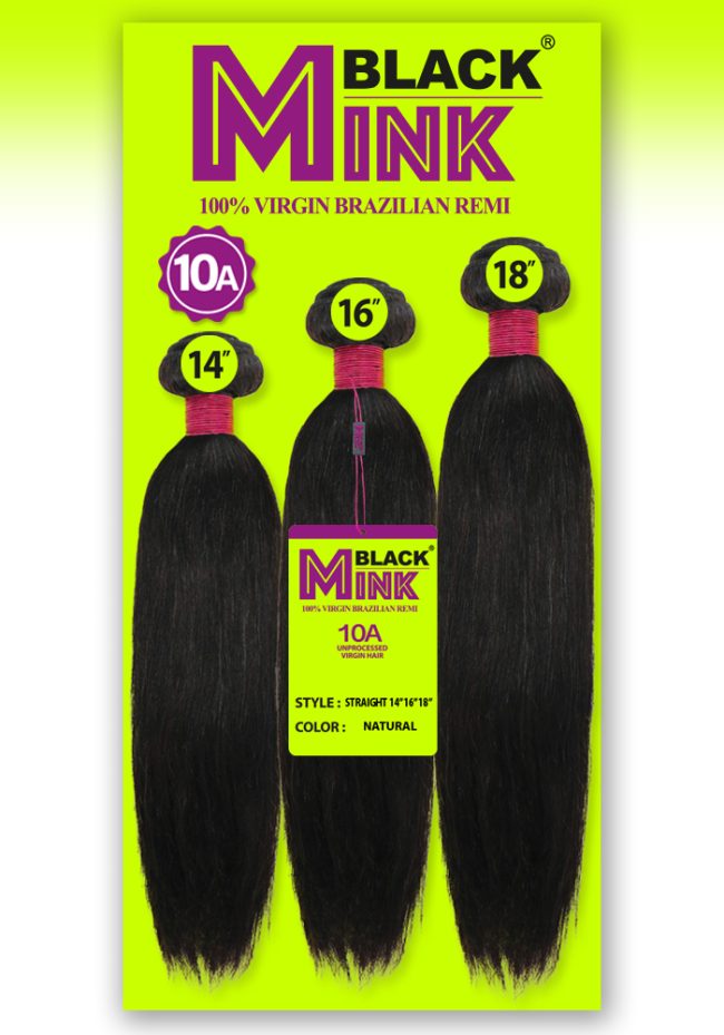 BLACK MINK-MULTI 3PCS STRAIGHT 100% VIRGIN UNPROCESSED REMY HUMAN HAIR