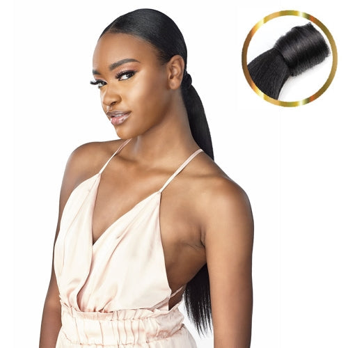 100% Human Hair Pony Wrap Yaki 18"