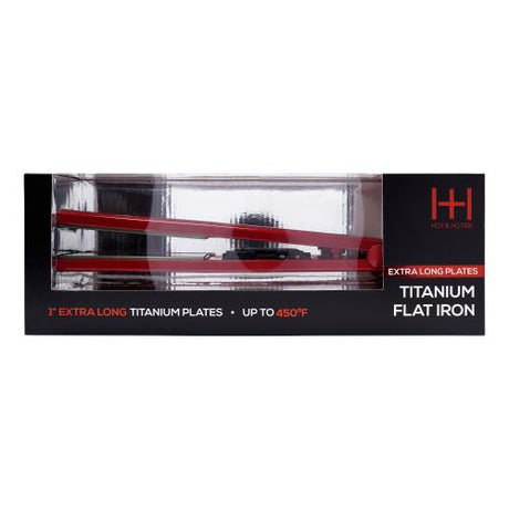 Hot & Hotter Extra Long Plates Titanium Flat Iron 1"