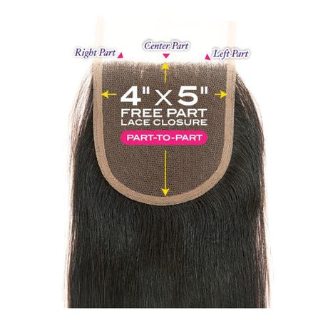 Janet Collection Natural Virgin Remy Human Hair Melt 4X5 HD Lace Closure Straight (10"-14")