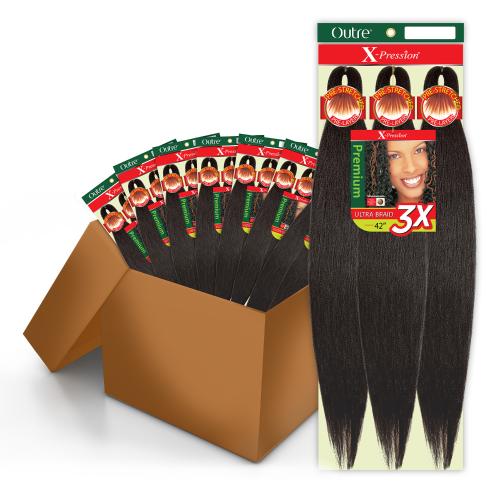 BOX DEAL Outre Braids X-Pression Kanekalon 3X Pre Stretched Braid 42" (60 packs/box)