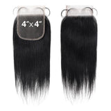 Milky Way Remy Human Hair Weave Pure 4X4 HD Lace Closure Straight 10"