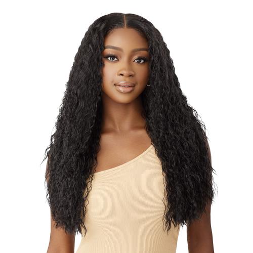 Outre Human Hair Blend Glueless HD 5X5 Lace Closure Wig Peruvian Water Wave 24"