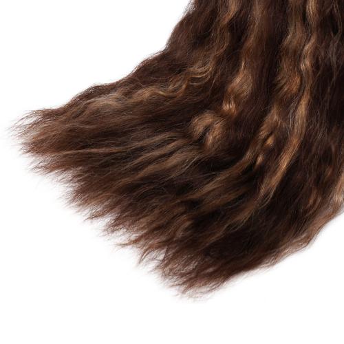 Starlet 100% Virgin Unprocessed Human Braiding Hair 4/27 Caramel Brown Highlight Wet N Wavy Super Bulk (18"-20")