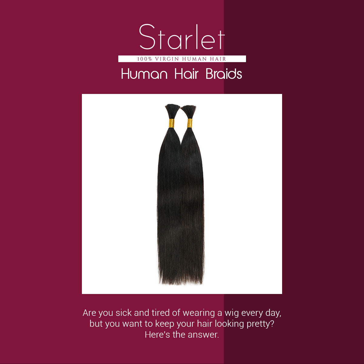 Starlet 100% Virgin Unprocessed Human Braiding Hair Straight Bulk (18"-20")