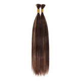 Starlet 100% Virgin Unprocessed Human Braiding Hair 4/27 Caramel Brown Highlight Straight Bulk (18"-20")