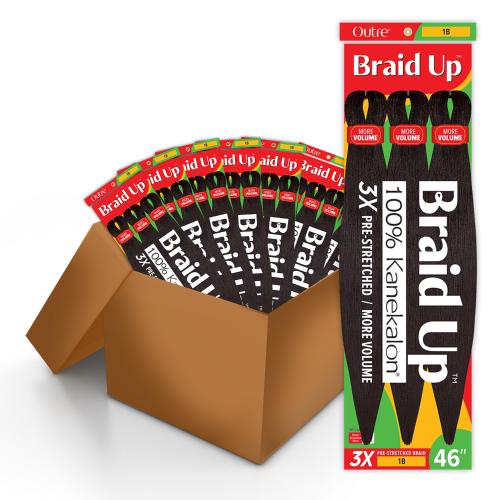 BOX DEAL Outre Braids Braid Up Kanekalon 3X Pre Stretched Braid 46" (50 packs/box)