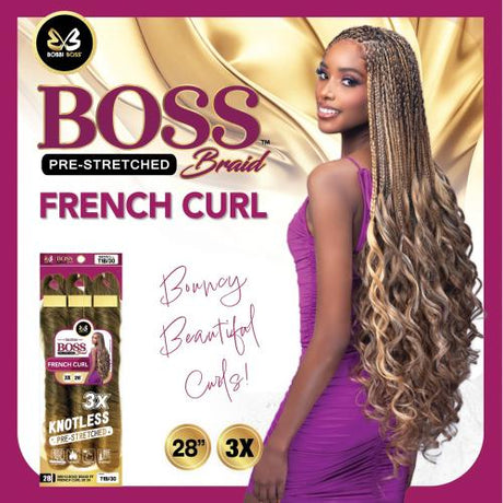 Bobbi Boss Braids Pre-Stretched 3X French Curl 28"