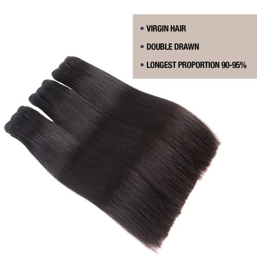 UpScale 15A Super Double Drawn Virgin Human Hair Silk Pressed Bone Straight (10"-28")