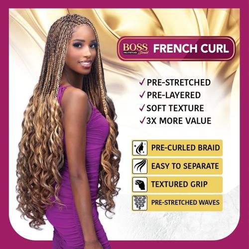 Bobbi Boss Braids Pre-Stretched 3X French Curl 28"