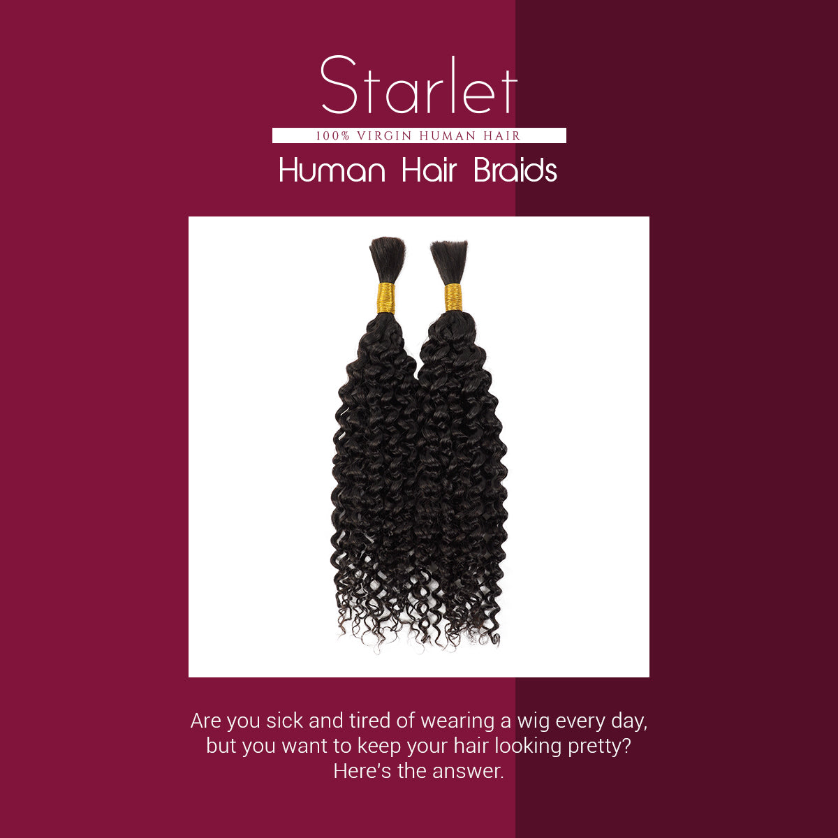 Starlet 100% Virgin Unprocessed Human Braiding Hair Water Bulk (20"-24")
