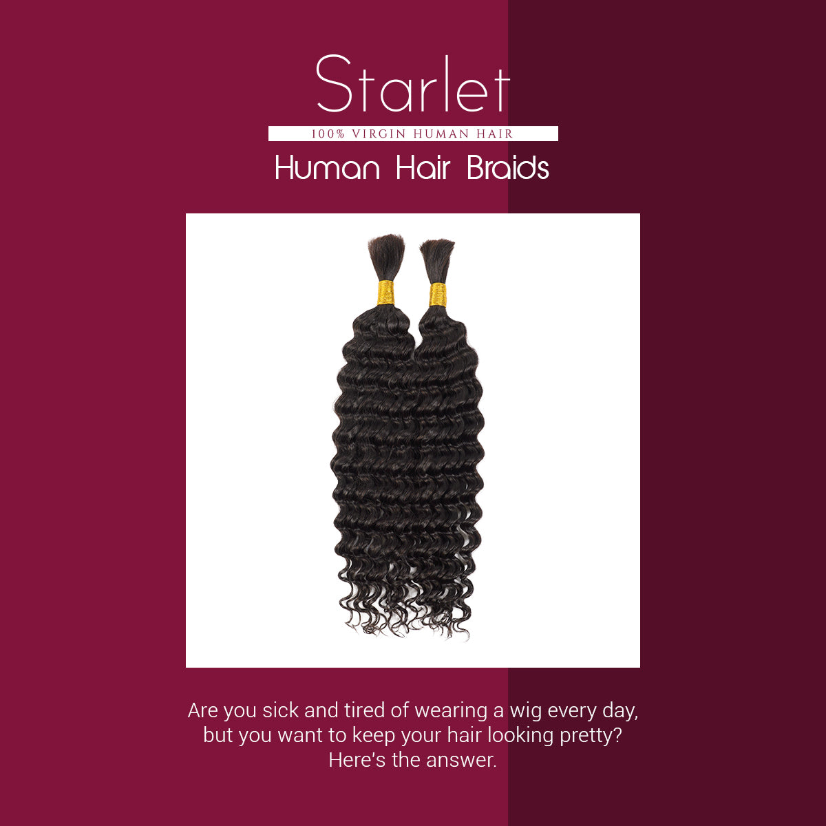 Starlet 100% Virgin Unprocessed Human Braiding Hair Deep Bulk (20"-24")