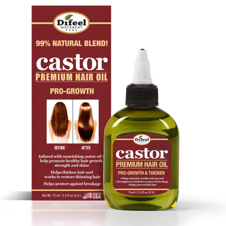 Difeel Castor Pro-Growth Hair Oil 2.5 oz. - Made with Natural Castor Oil for Hair Growth Find Your New Look Today!