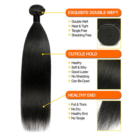 Diva Queen 100% Virgin Human Hair Unprocessed Brazilian Weave Natural Straight 7A Find Your New Look Today!