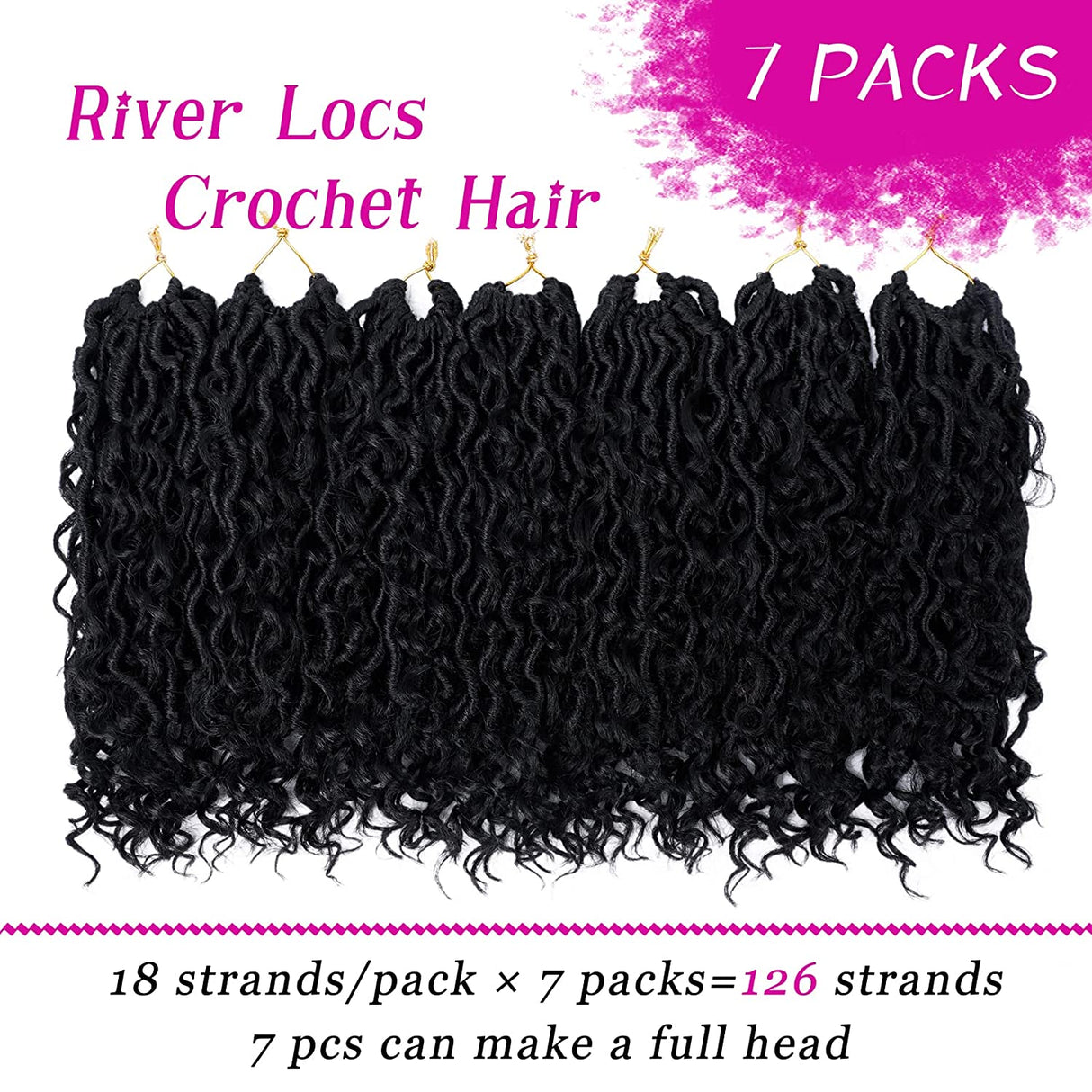 Freetress Synthetic Pre Looped Crochet Braid 3X GORGEOUS TWIST 18 (1B Off  Black) 