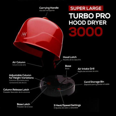 Hot n Hotter Turbo Pro Super Large Hood Dryer 3000 Find Your New Look Today!