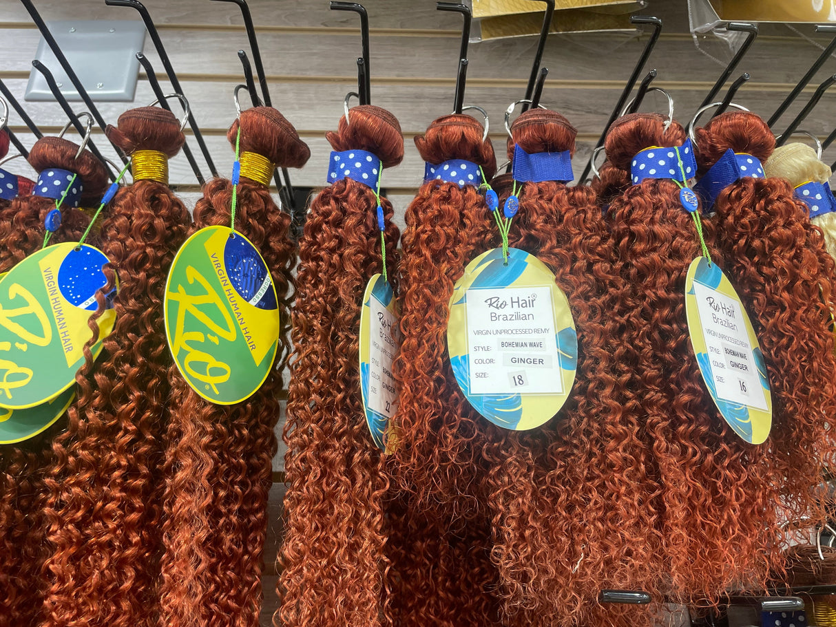 RIO 100% BRAZILLIAN REMY VIRGIN HUMAN HAIR - 3 BUNDLE DEAL - GINGER