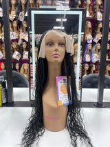 B&B KNOTLESS BRAIDED 100% FULL LACE WIG - TRIANGLE BOHEMIAN BOX BRAID - 32"