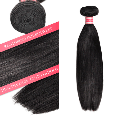 Queen By Ali 100% Virgin Human Hair Unprocessed Brazilian Bundle Hair Weave Natural Straight Find Your New Look Today!