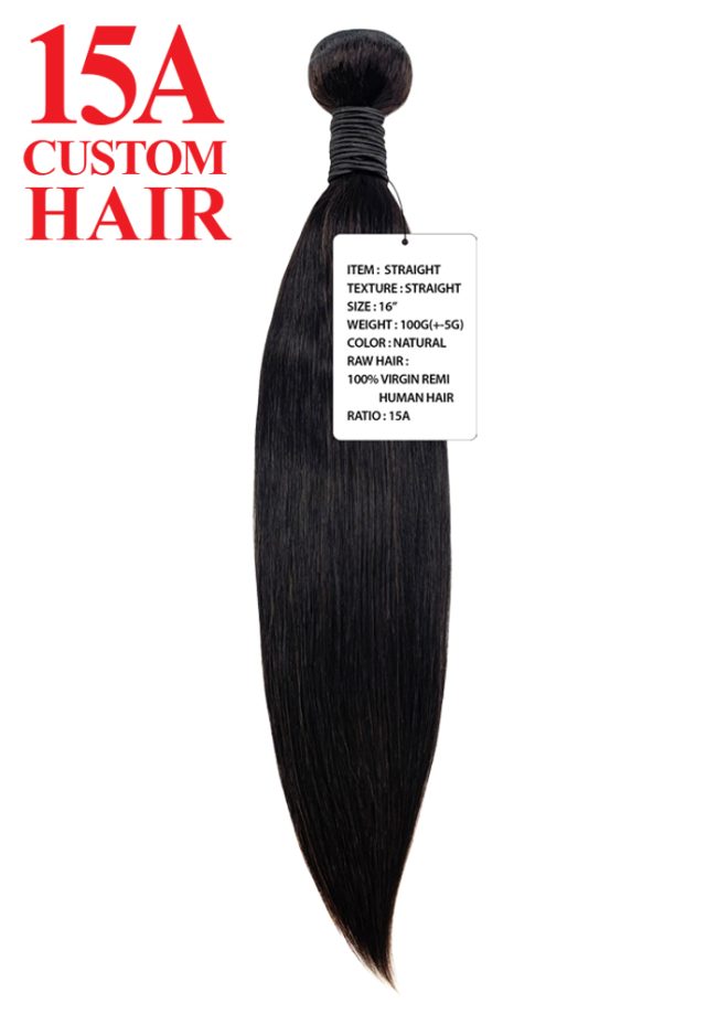 15A CUSTOM HAIR-STRAIGHT 100% VIRGIN UNPROCESSED REMY HUMAN HAIR