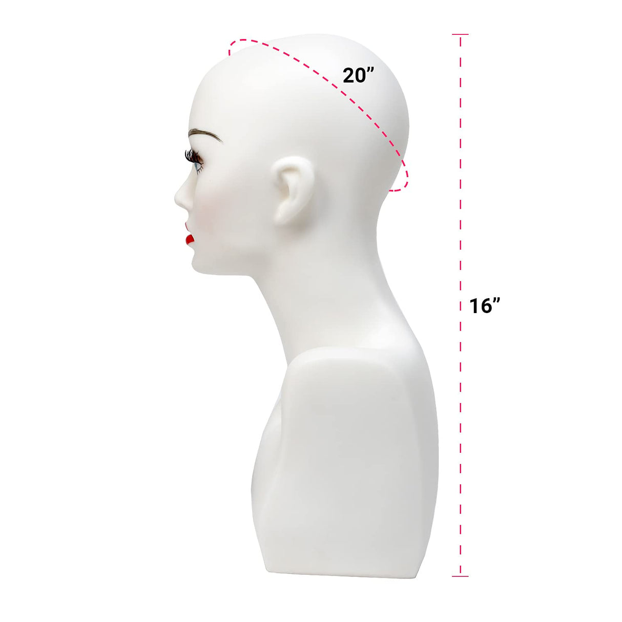 STUDIO LIMITED 16'' White Female PVC Mannequin Head with Makeups for cosmetology salon practice tool realistic and durable Find Your New Look Today!