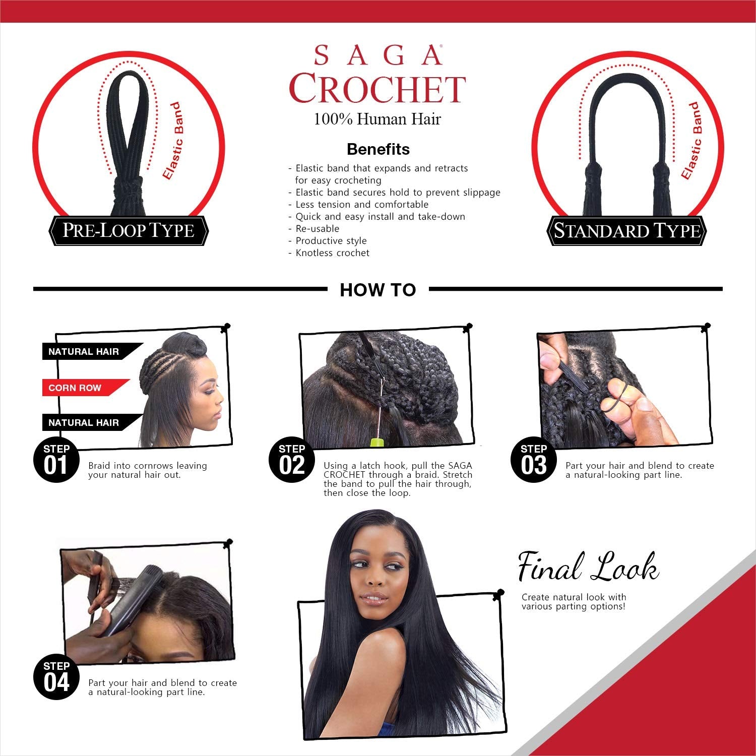 Saga human clearance braiding hair
