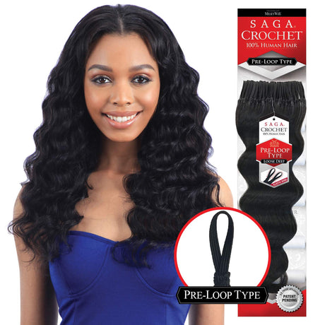 Saga Human Hair Crochet Braids Pre Loop Type Loose Deep Find Your New Look Today!