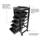 Salon Rolling Trolley Cart with 5 Drawers Find Your New Look Today!