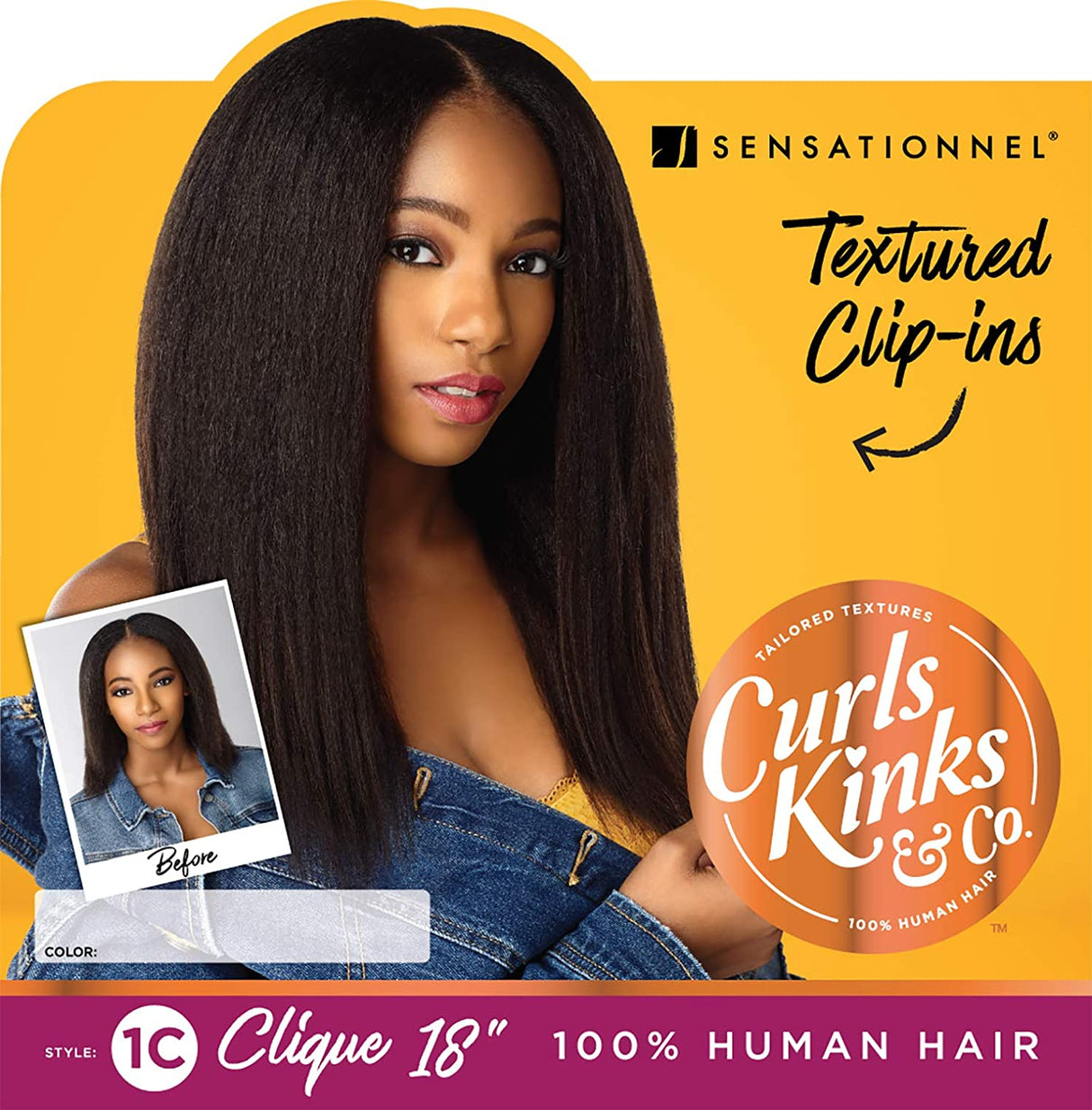 Sensationnel hair extensions - human hair 1c clique 16 curls kinks & co (NATURAL) Find Your New Look Today!