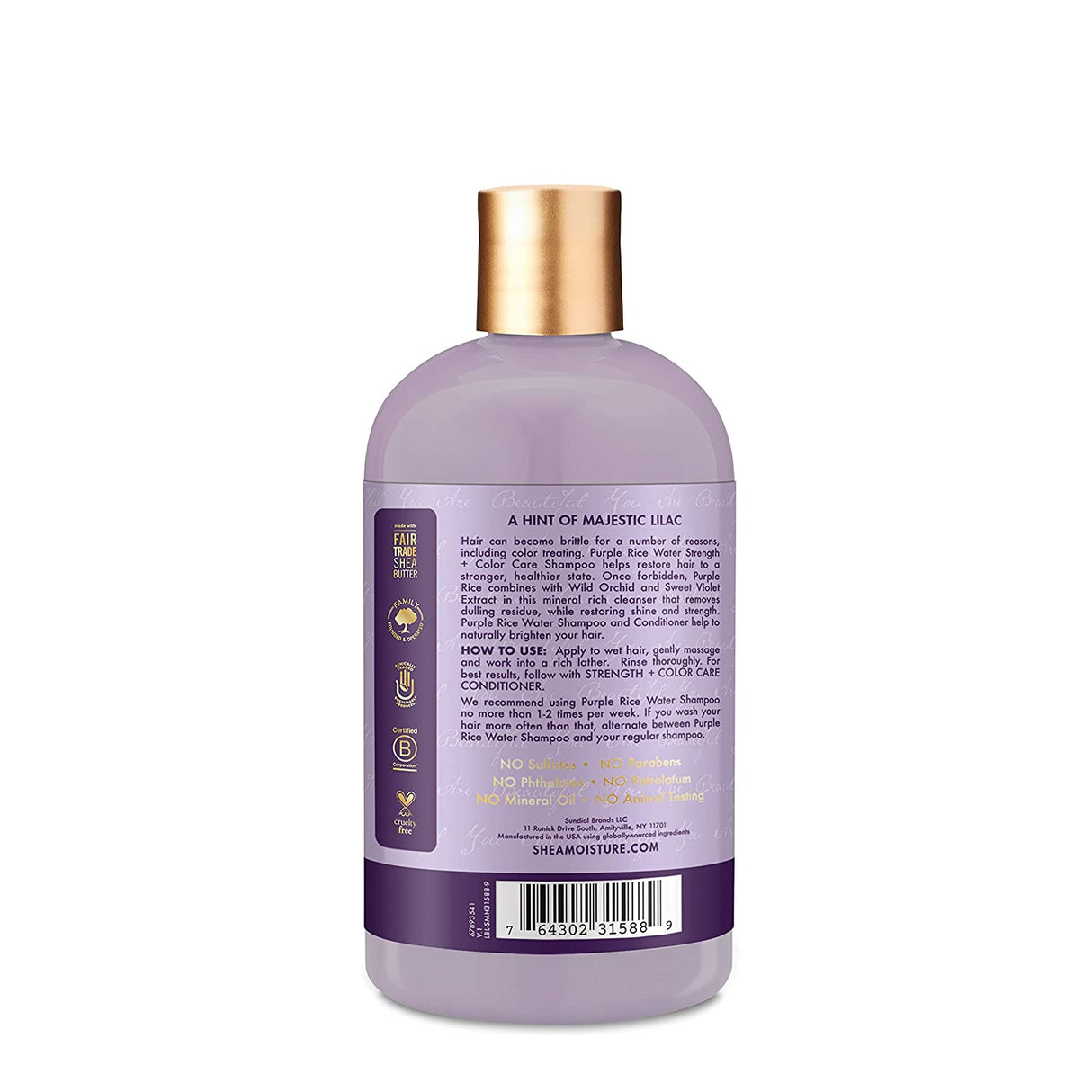 SheaMoisture Purple Rice Water Strength + Color Care Shampoo for Damaged Hair 13.5 fl ounce Find Your New Look Today!