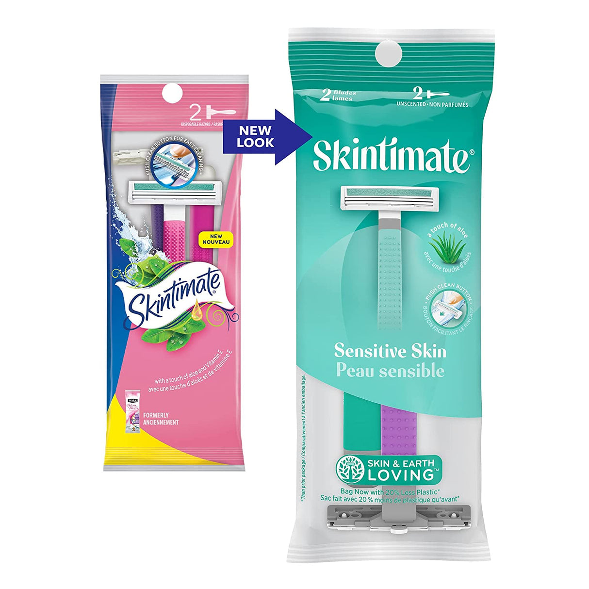 Skintimate Twin Blade Disposable Razor for Women, Great for Travel, Easy to Rinse, 72 Count, Packaging may vary Find Your New Look Today!