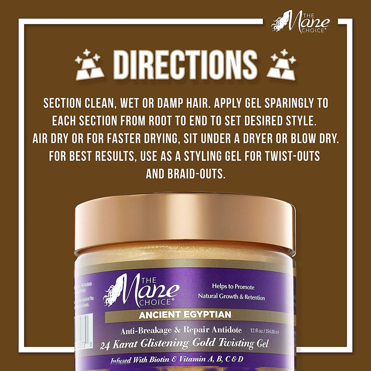 The Mane Choice Ancient Egyptian Anti-Breakage & Repair 24 Karat Gold Twisting Hair Gel, 12 Ounce Find Your New Look Today!