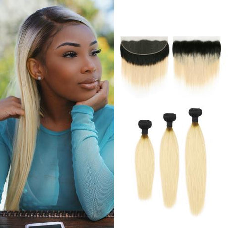 Uniq Hair 100% Virgin Human Hair Brazilian Bundle Hair Weave 7A Straight with 13X4 Closure#OT613 Find Your New Look Today!