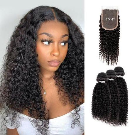 Vogue Hair 100% Virgin Human Hair Brazilian Bundle Hair Weave 6A Bohemian Jerry with 4X4 Closure Find Your New Look Today!
